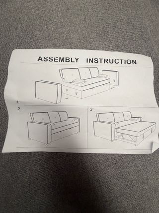 Sofá Cama Gris 3 Plazas Extraíble Nuevo