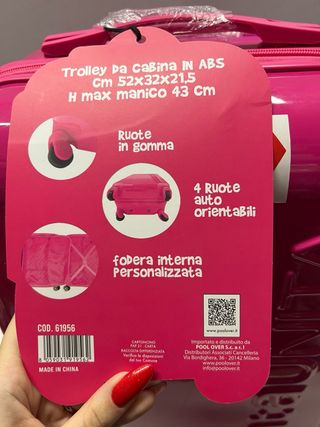 Trolley Cabina TintaUnita Fucsia Lucido