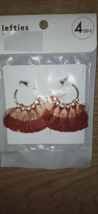 Pendientes Lefties flecos y brillantes