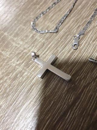 Cadena Plata de Ley y colgante de cruz
