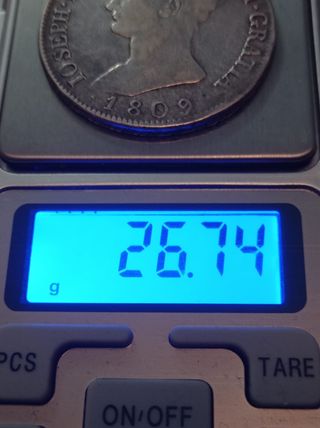 8 REALES JOSE NAPOLEON DE 1809 CON FICHA SUBASTA