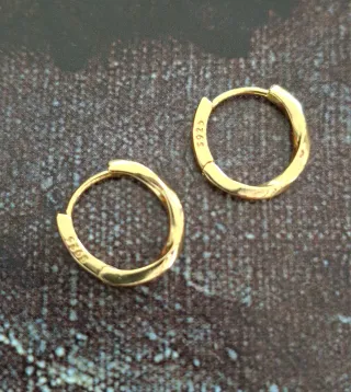 Pendientes Aro Plata 925 Baño Oro