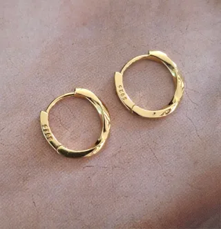 Pendientes Aro Plata 925 Baño Oro