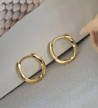 Pendientes Aro Plata 925 Baño Oro