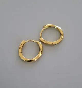 Pendientes Aro Plata 925 Baño Oro
