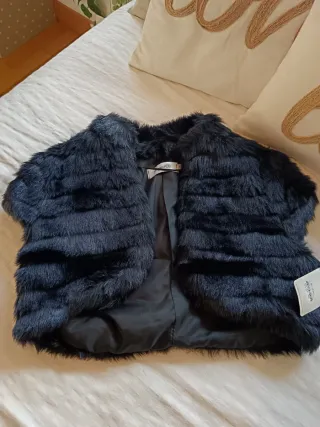 Bolero Chaqueta Pelo Corto Negro