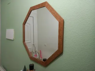 Espejo hexagonal madera 68 cm