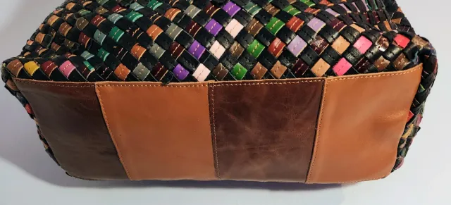 Borsa multicolore in tessuto in pelle