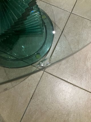 Tavolino rotondo in vetro girevole