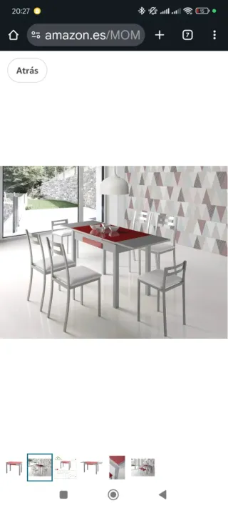 Mesa de cocina cristal y metal