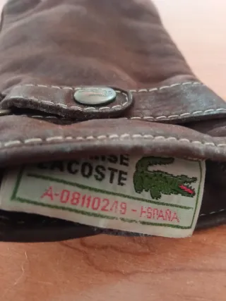 Guantes de Piel Lacoste Marrones