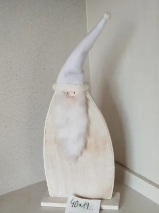 Figura Navidad Madera blanca