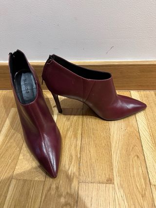 Botines Piel Granate Mango Talla 40