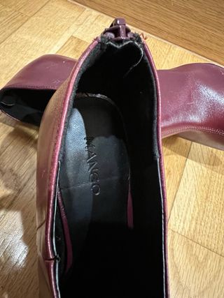 Botines Piel Granate Mango Talla 40