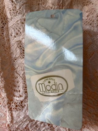 Camisón lencería encaje beige/rosa