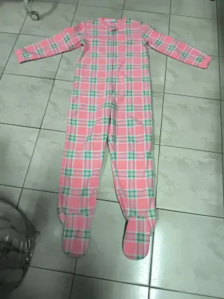Pijama niña talla 11/12 cuadros rosa