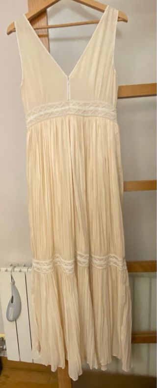 Vestido Massimo Dutti Beige Largo