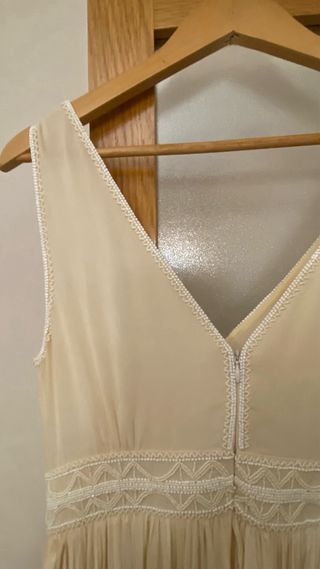 Vestido Massimo Dutti Beige Largo