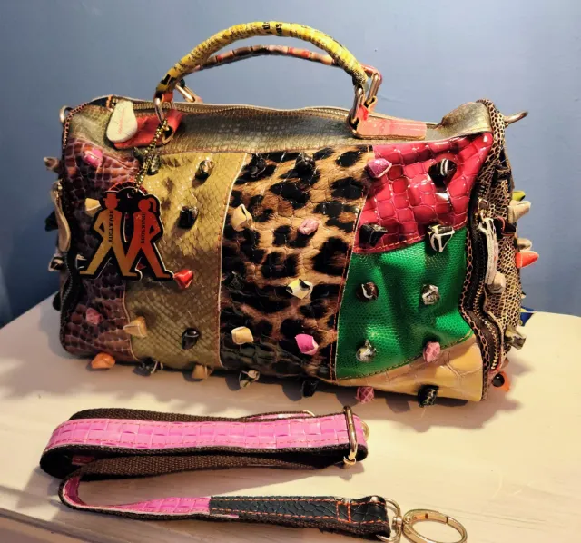 Borsa Multicolor Patchwork in Pelle