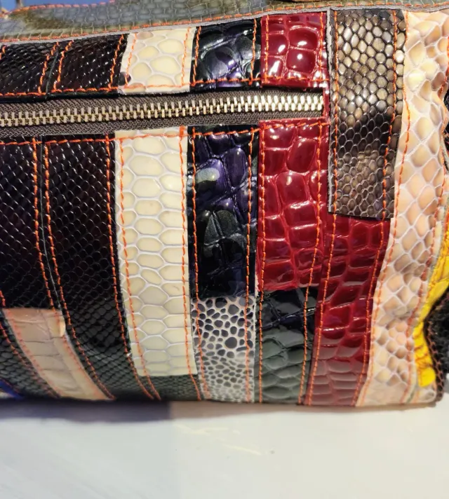 Borsa Multicolor Patchwork in Pelle
