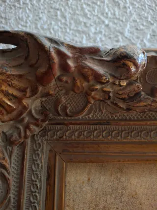 Cuadro Marco Antiguo Marrón y Dorado