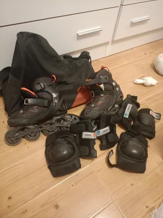 Patines en línea y protecciones