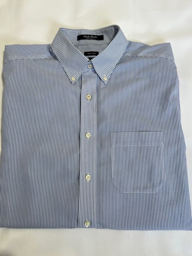 GANT camisa rayas azul blanco M popelín
