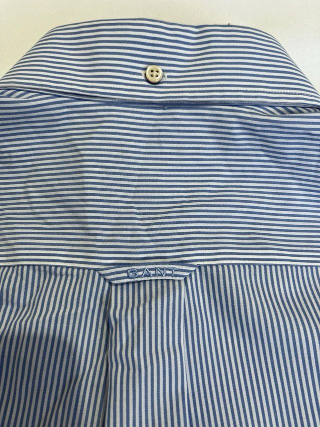GANT camisa rayas azul blanco M popelín