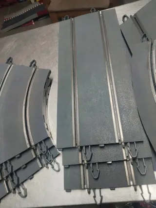 Scalextric lote 5 curvas 5 rectas pista gris