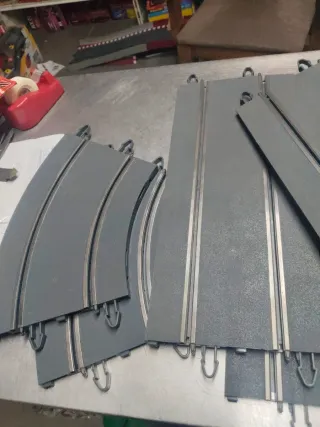 Scalextric lote 5 curvas 5 rectas pista gris