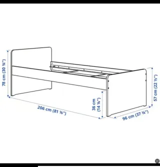 Cama IKEA SKLÄT 90x209 Blanca