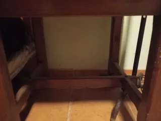 Mesa Auxiliar Madera Maciza Marrón Oscuro