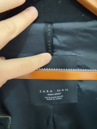 Chaqueta Zara Man 3/4 Talla M Negra