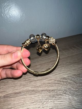 Pulsera dorada con charms
