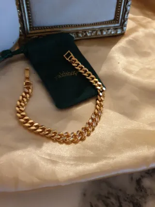 Pulsera chapada en oro estilo cubano