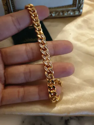 Pulsera chapada en oro estilo cubano