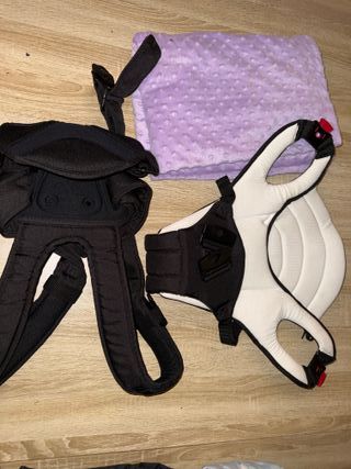 Mochila paseo bebé y mantita lavanda