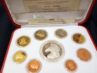 Vaticano 2015 proof 1 cent. a 2 euros + 20 € plata