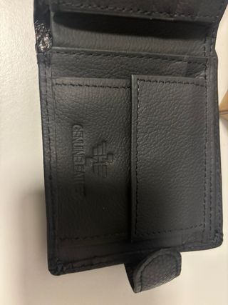 Cartera de Piel Genuina Marrón y Negra