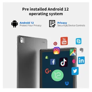 Tablet Android- 10,1 pulgadas 8GB+128GB Negra