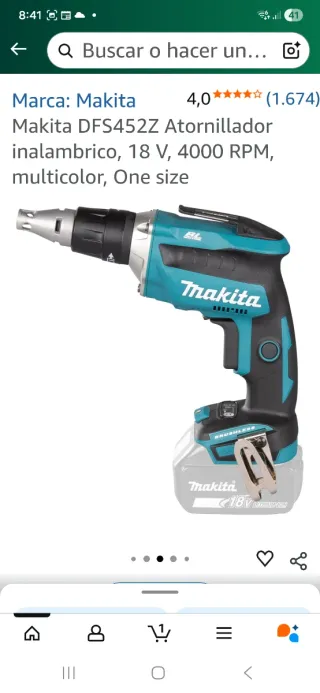 Atornillador Makita DFS452Z 18V