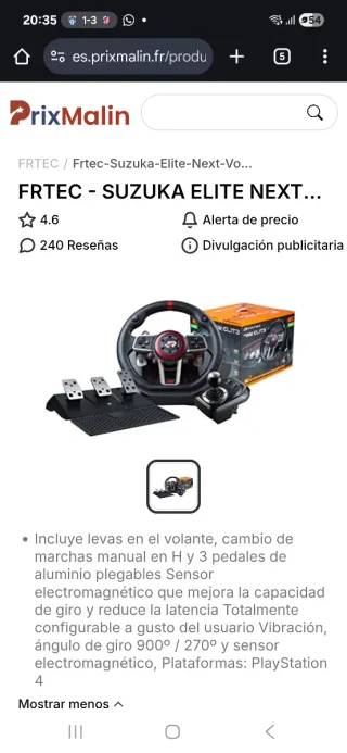 Volante suzuka elite next PS4/Xbox/Switch