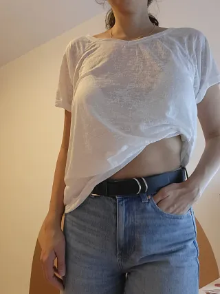 Camiseta H&M transparente blanca