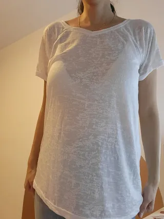 Camiseta H&M transparente blanca