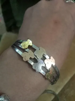Pulsera Tous Oso Oro, Plata y Oro Rosa