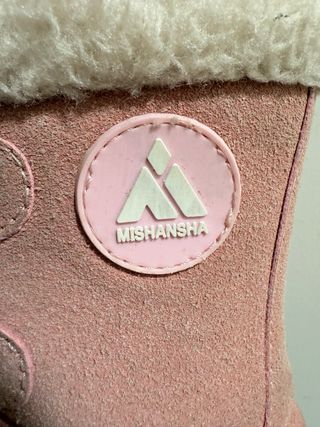 Botas de nieve rosas para niña talla 28