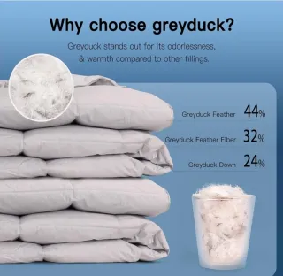 Edredón plumón gris