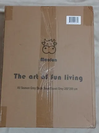 Edredón plumón gris