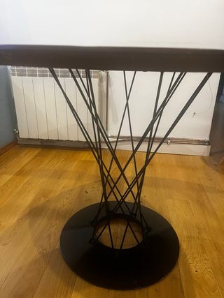 Mesa comedor redonda madera y metal