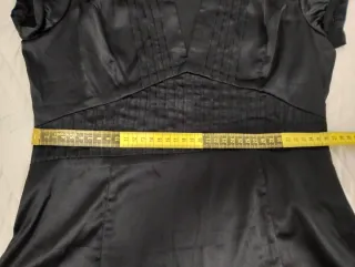 Blusa Negra Satinada Mujer Talla M